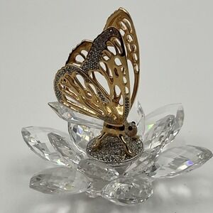 Swarovski Crystal "In Flight" Series Butterfly Gold 7551NR100 Retired 92